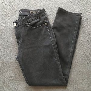 DL1961 Grace High Rise Straight 4Way Stretch Comfort Denim Jeans Onyx Black 29